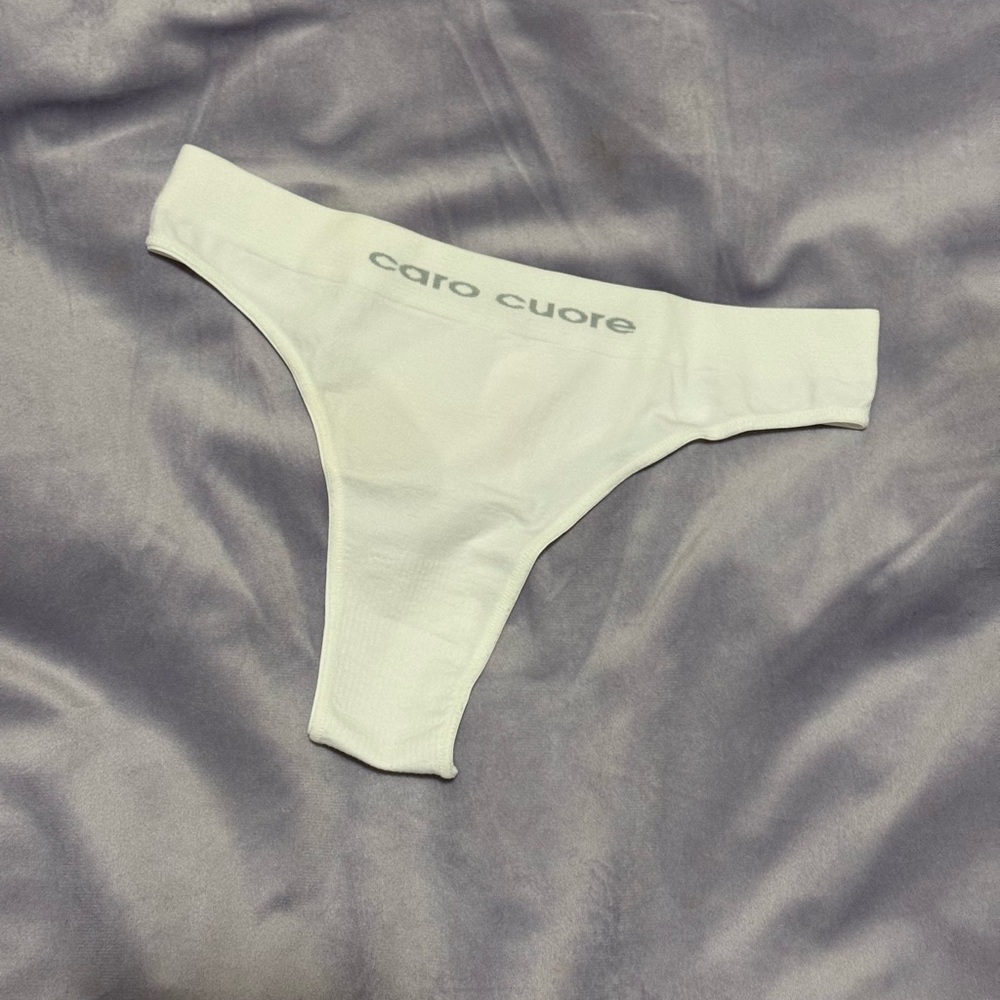 CARO CUORE ARGENTINA WOMEN THONG COTTON UNDERWEAR (White Size M)